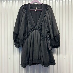 Free People Feeling Cute Sweatshirt Tunic Dress - washed black - XS